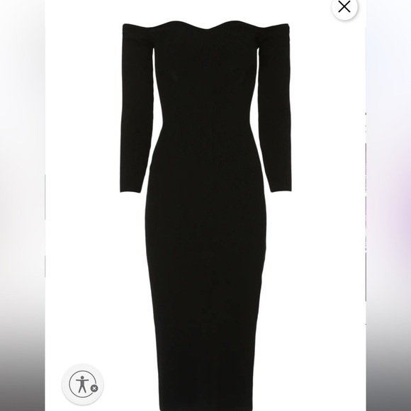 MILLY Knit Bustier Off The Shoulder Dress Black 
Size M
NWOT
8090 - Picture 2 of 6